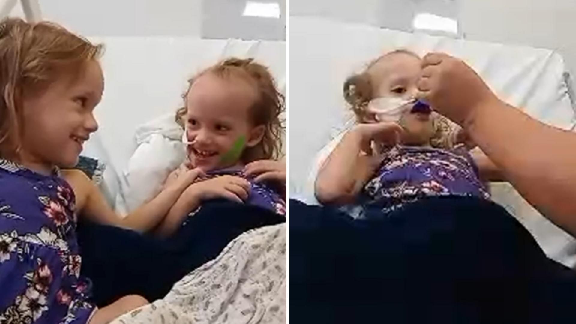 Siamesa separada, Valentina tem sonda de alimentação retirada; vídeo | O  Popular