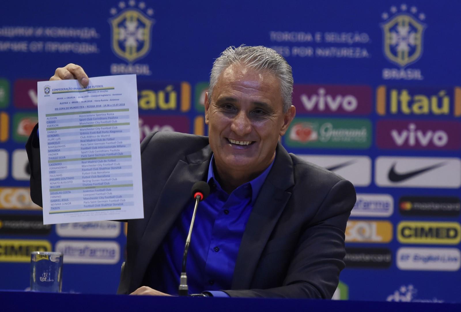 Apenas um jogador convocado por Tite não jogou na primeira fase da Copa do  Mundo