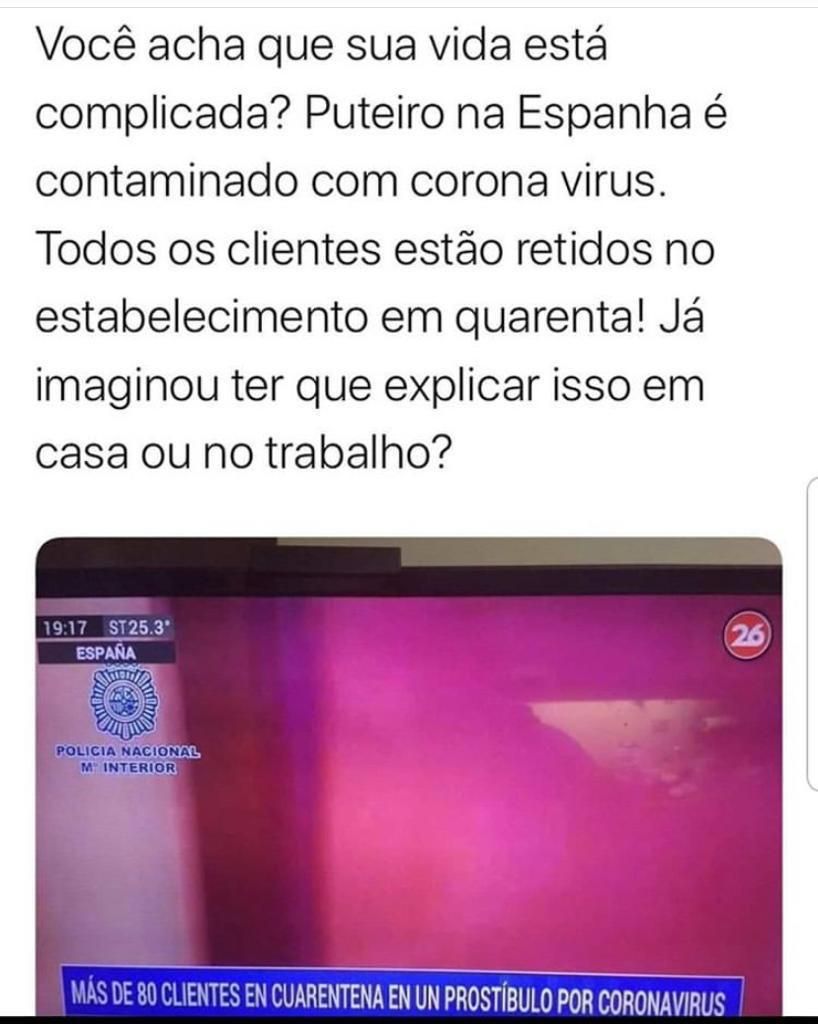 É fake piada sobre coronavírus em prostíbulo se espalha e engana  desavisados | O Popular