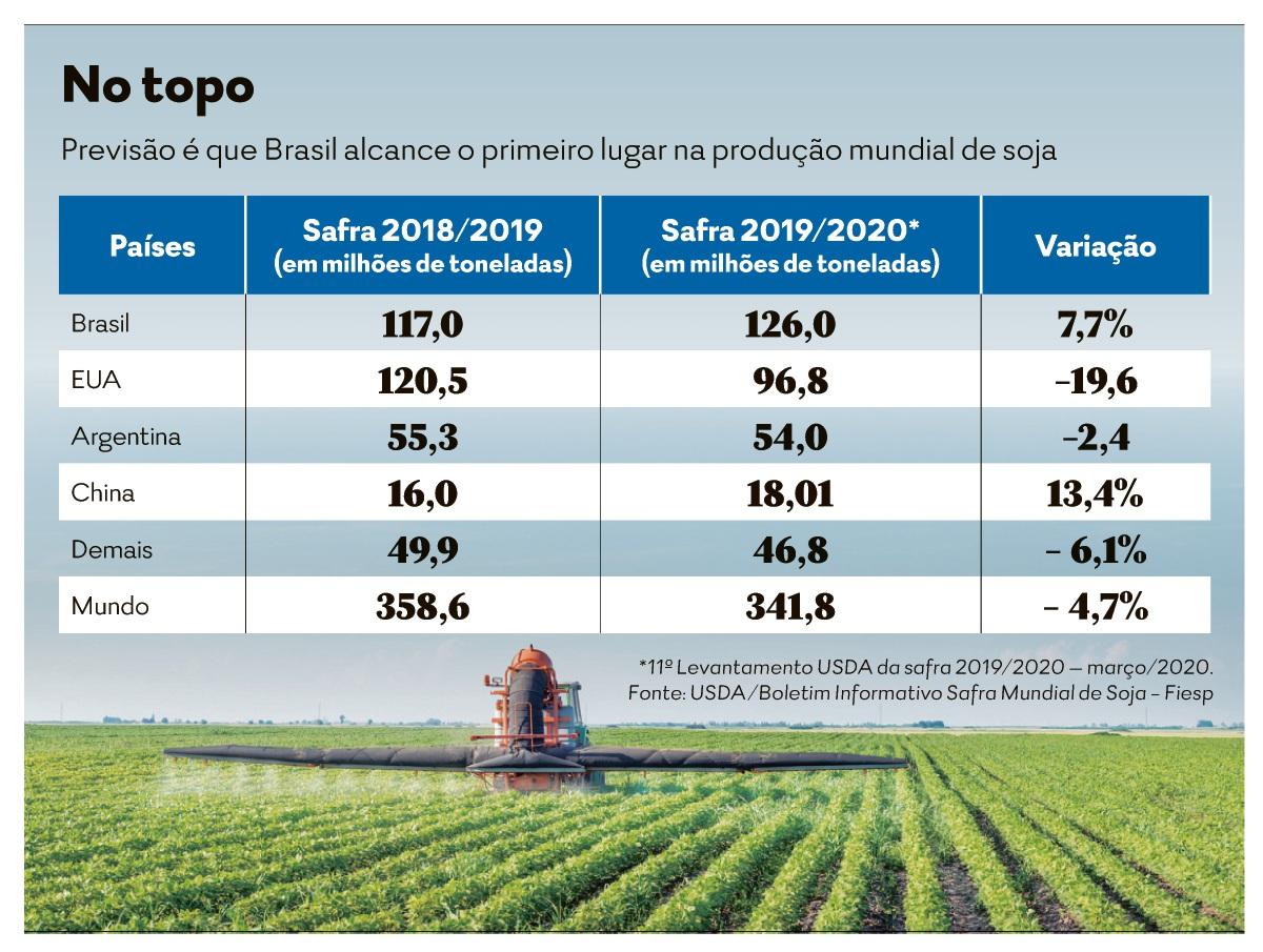 Brasil pode liderar produção de soja no mundo O Popular