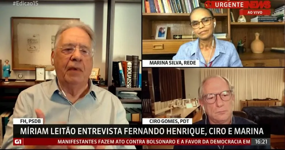 FHC Ciro e Marina pedem frente ampla pela democracia O Popular