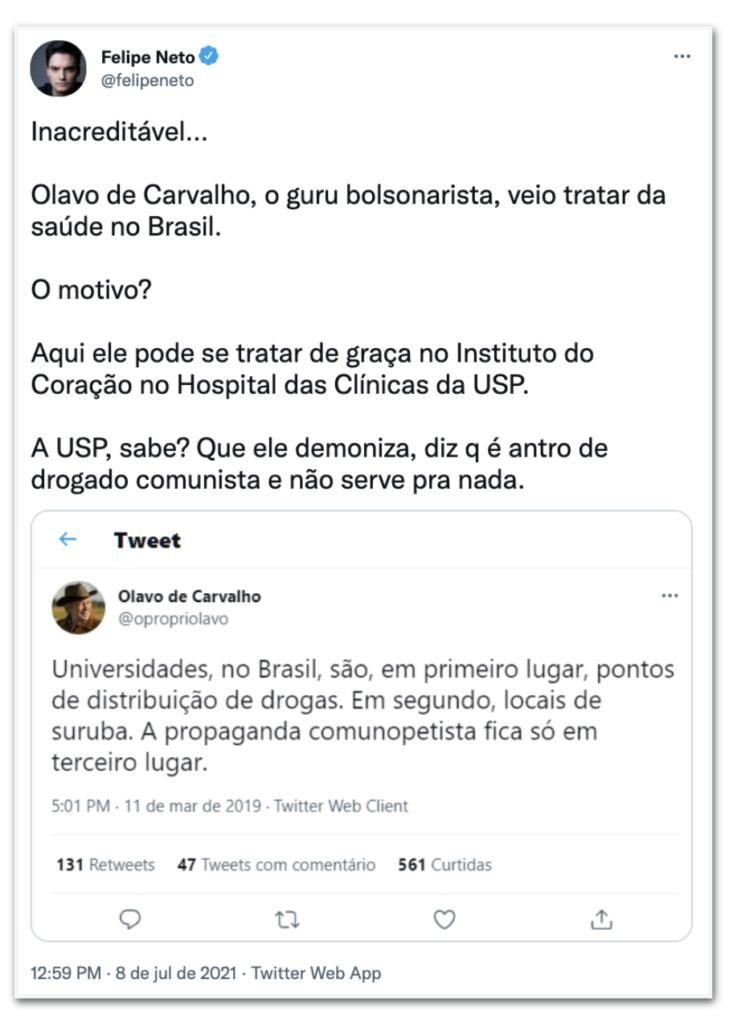 Camarada Olavo veio se tratar com o SUS! : r/brasil