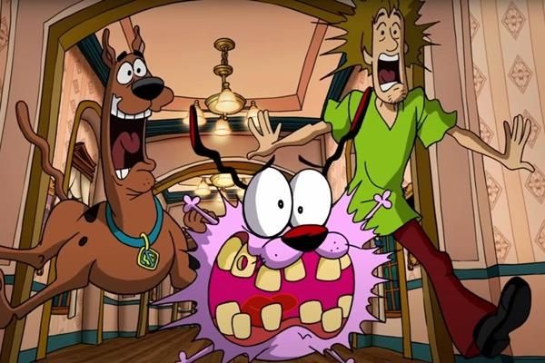 Cães Famosos Dos Desenhos Animados Scooby Doo E Coragem Se Encontram