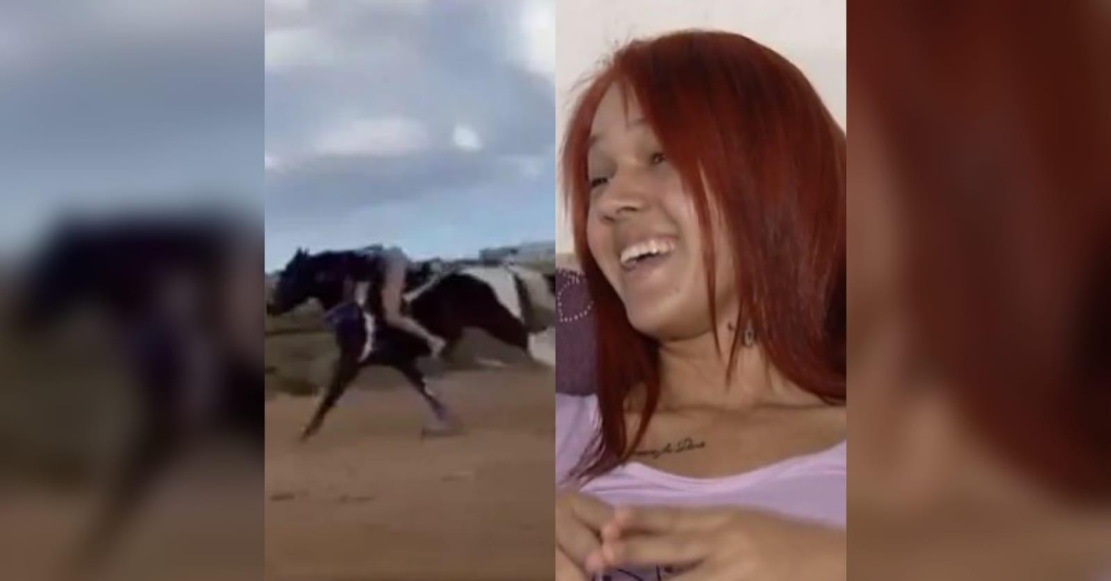 Cavalo pulando(e quebrando)cerca! 