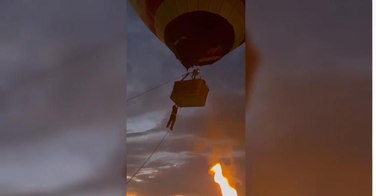 Assistente de piloto fica pendurado e cai de balão em Pirenópolis; vídeo |  O Popular