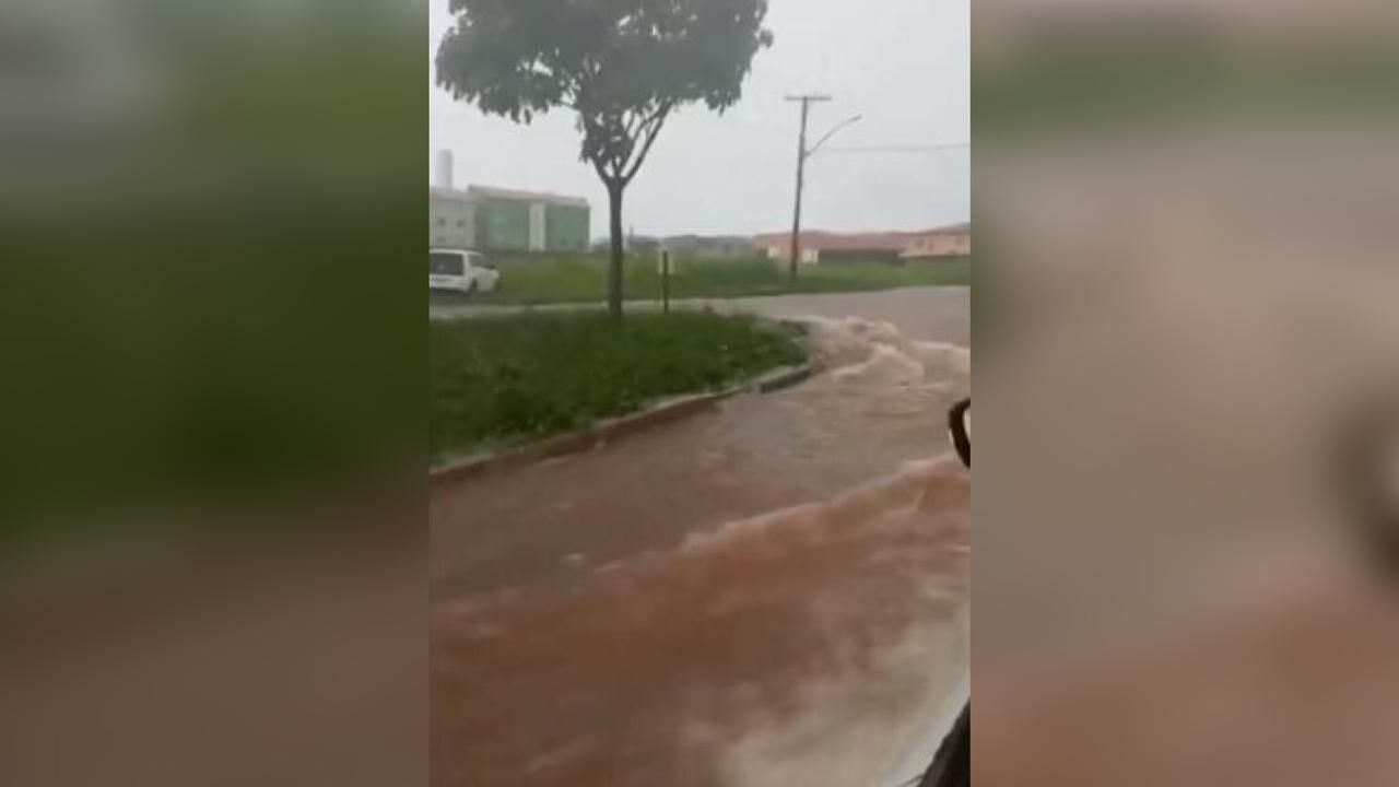 Vídeo mostra quando homem pula em piscina durante temporal e antena de TV  cai na água, em Goiânia | O Popular